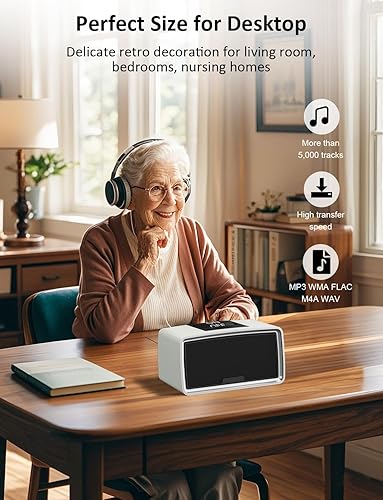 Miniatura 5 de iGuerburn Reproductor de música demencia para ancianos, pérdida de memoria, pacientes con problemas de visión, caja MP3 simple de 32 GB con USB,