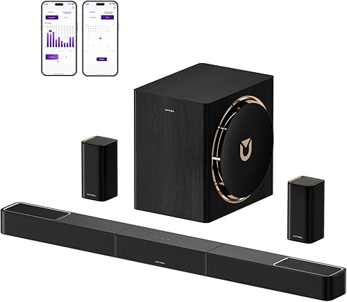 Miniatura 11 de ULTIMEA Skywave X50 - Sistema de sonido envolvente inalámbrico de 5.1.4 canales para TV, barra de sonido profesional de 760 W con Dolby Atmos, 2