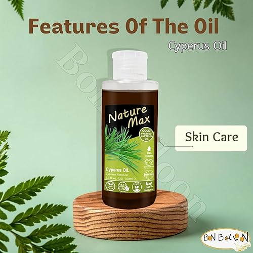 Miniatura 5 de bonballoon Nature Max Cyperus Oil Natural prensado en frío sin diluir Premium puro para el cuidado de la piel Halal (1 paquete  3.38 oz  3.4 fl oz)