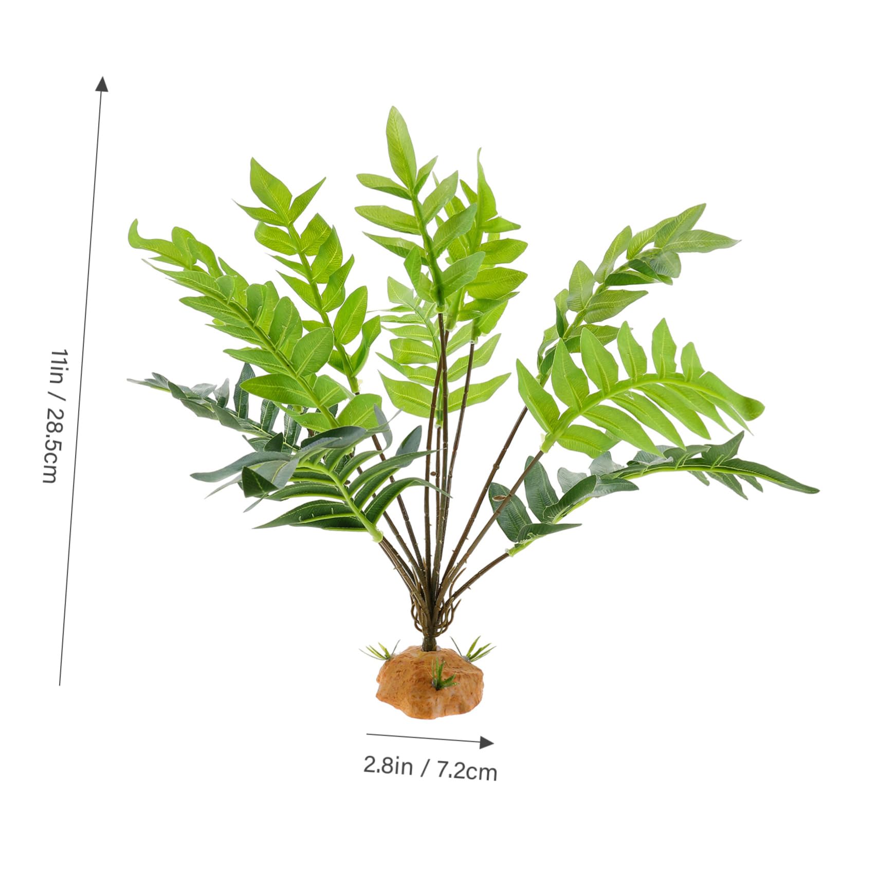 COLLBATH Reptile Hideout Plant Decoration with Weighted Base Looking Simulated Leaves for Terrarium and Aquarium Decorative Fake Plant for Reptile Tank and Amphibian Habitat