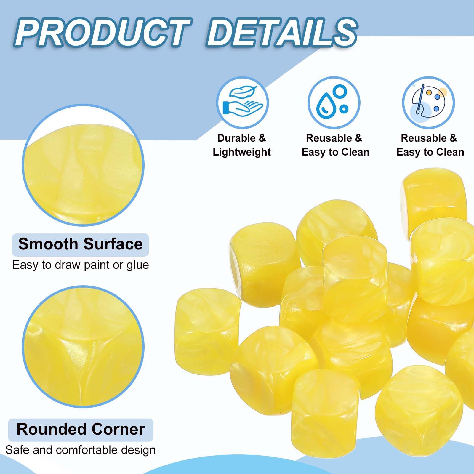 PATIKIL 16 mm Acrylic Dice Blank - Image 3