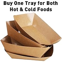 Vista 5 de DEAYOU Paquete de 250 botes de papel para alimentos, bandejas de comida Kraft de 2 libras, desechables, resistente a la grasa para papas fritas