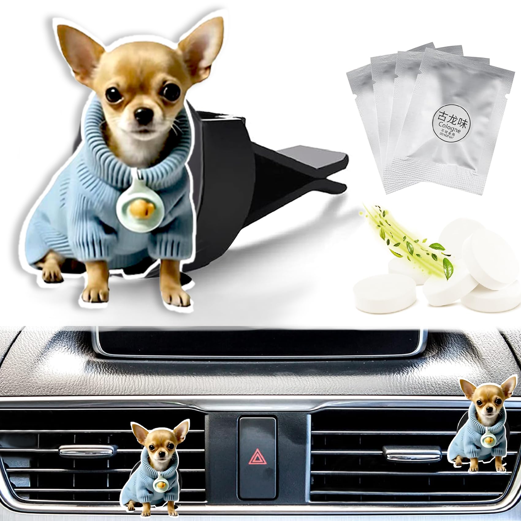Chihuahua Dog Car Vent Air Freshener Clips Scented Air Conditioner Clip