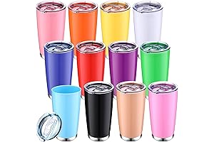 12 Pack -- Reusable Coffee Cups With Lids In Bulk