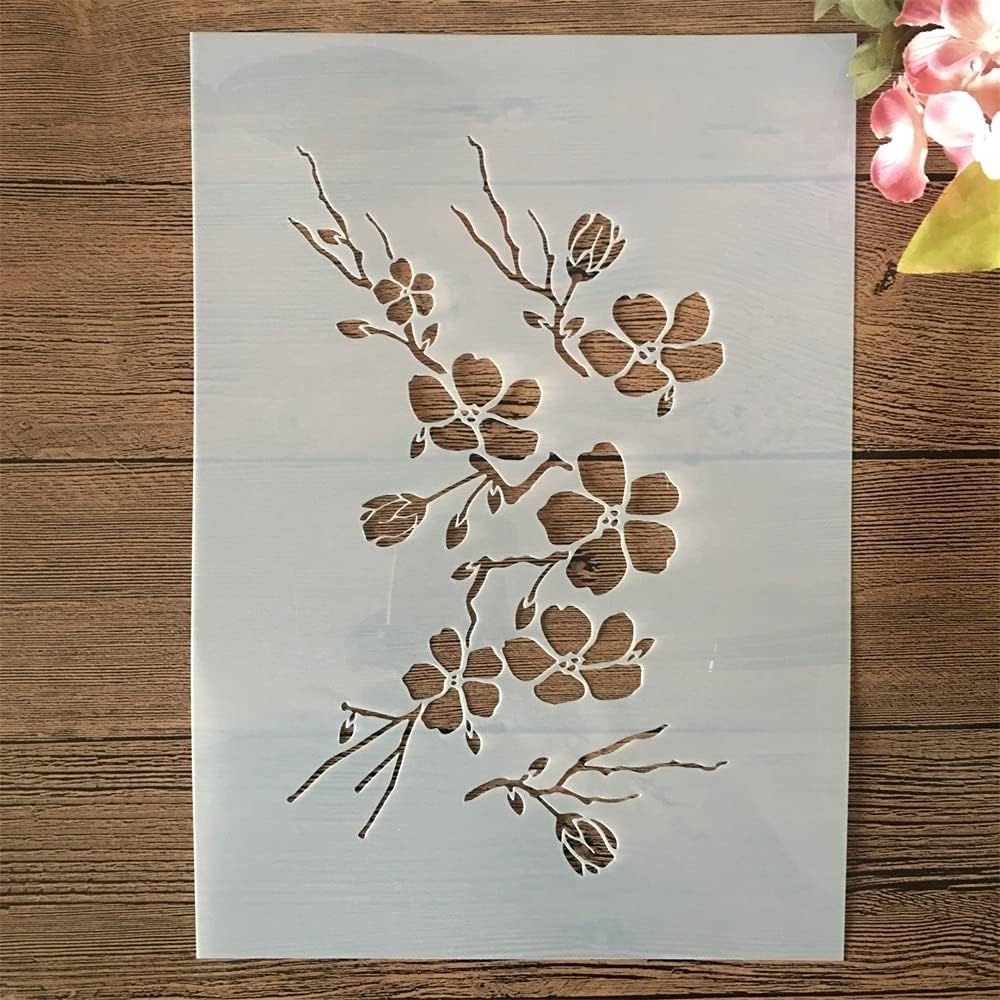 Stencils for Painting,A4 29cm Simple Plum Branch Reusable
