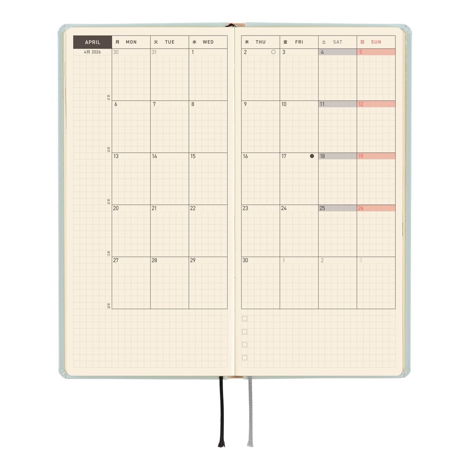 Hobonichi Techo 2026 Semaines - Moomin : À la Salle de Danse en Plein Air (Anglais, Grand & Mince, Début Janvier)