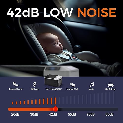 Miniatura 7 de Refrigerador eléctrico de 12 voltios  Compresor de refrigerador de 24 cuartos (23L) 1224 V CC y 100-240 V CA, refrigerador de 12 V batería útil para