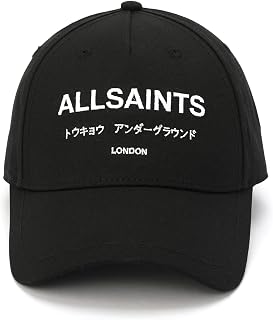 Allsaints Women's Underground Logo Baseball Cap, Cotton Hat with Adjustable Strap, Curved Brim