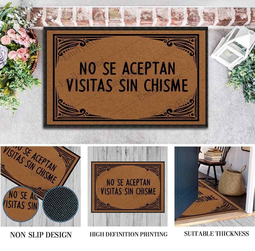 ZUYOENCO Doormat, ISSA Whole Lotta Plants in This muhfucka, Funny Welcome Mat, 23.6X15.7 Inch, Green: No Se Aceptan Visitas Sin Chisme