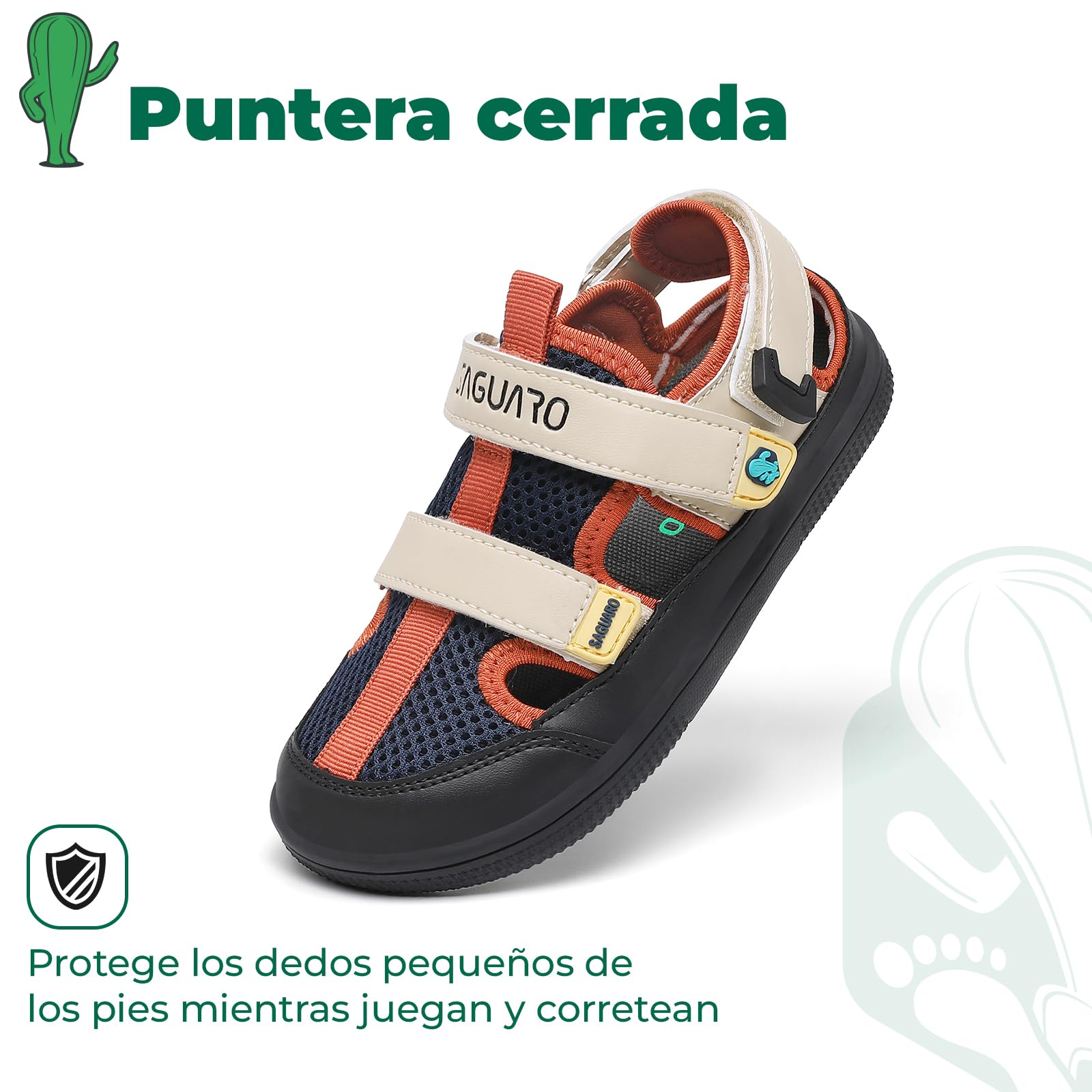 SAGUARO Niño Sandalias Barefoot Cangrejeras - Puntera Cerrada & Puntera ancha, 25-36 - 3