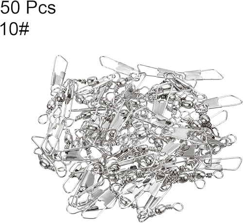 Vista 11 de PATIKIL Barril giratorio de pesca con broche de seguridad, acero al carbono