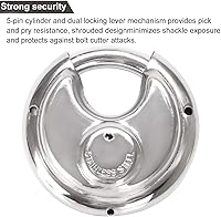 Vista 5 de STARVAST - Candado redondo de acero inoxidable, 2 unidades, resistente a la corrosión, 2-3/4 pulgadas de ancho (llave diferente)