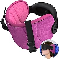 Vista 16 de Almohada de viaje para aviones, almohada para avión para vuelos largos, almohada para el cuello con máscara para los ojos para dormir, almohada