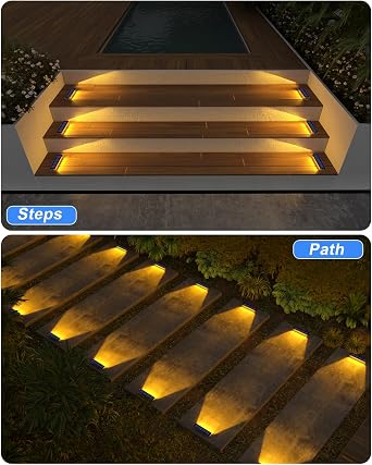 DetarZinLED 8 Pack Step Lights+4 Pack Path Lights