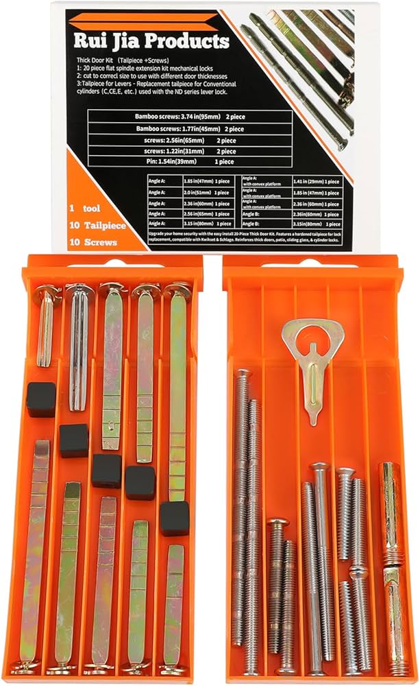 ビコット 20-Piece Thick Door Kit 1 to 4 in for Lock Tailpiece Keyways