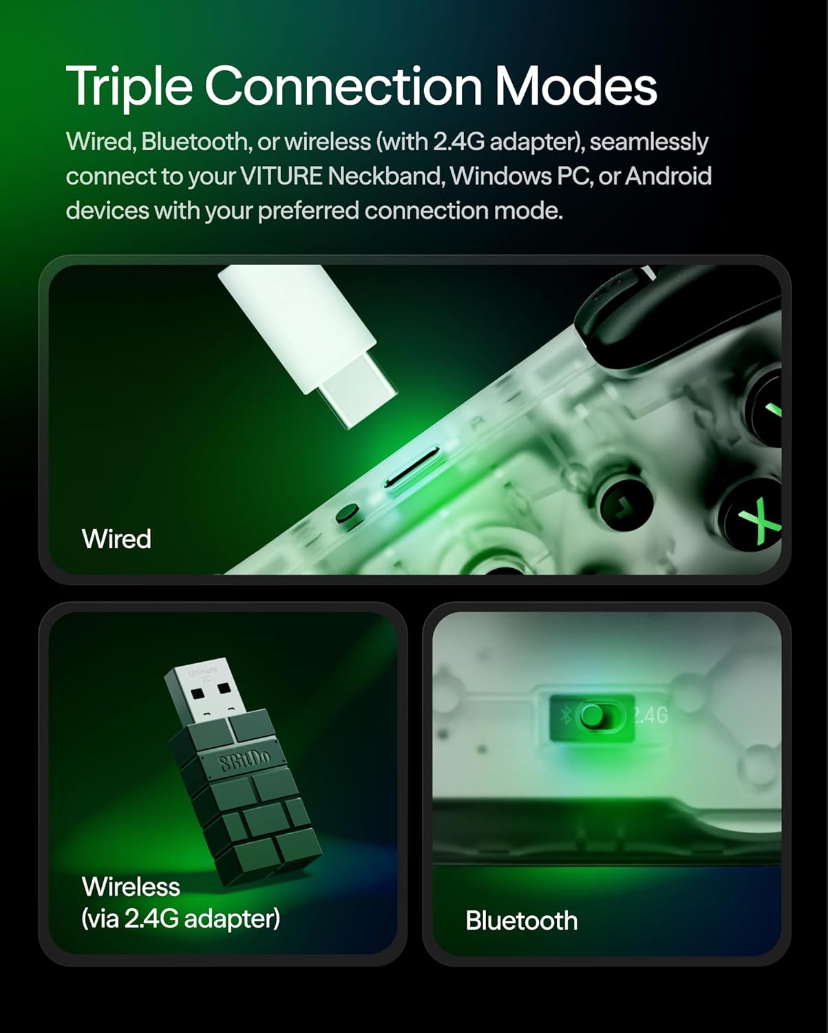 VITURE Beast XR/AR Glasses+Wireless Gaming Controller, 174" 1200p 58° FOV, Built-in VisionPair™ 3DoF, Dynamic Dimming, Harman Audio, for iPhone, Android, Mac, PC, Switch 2