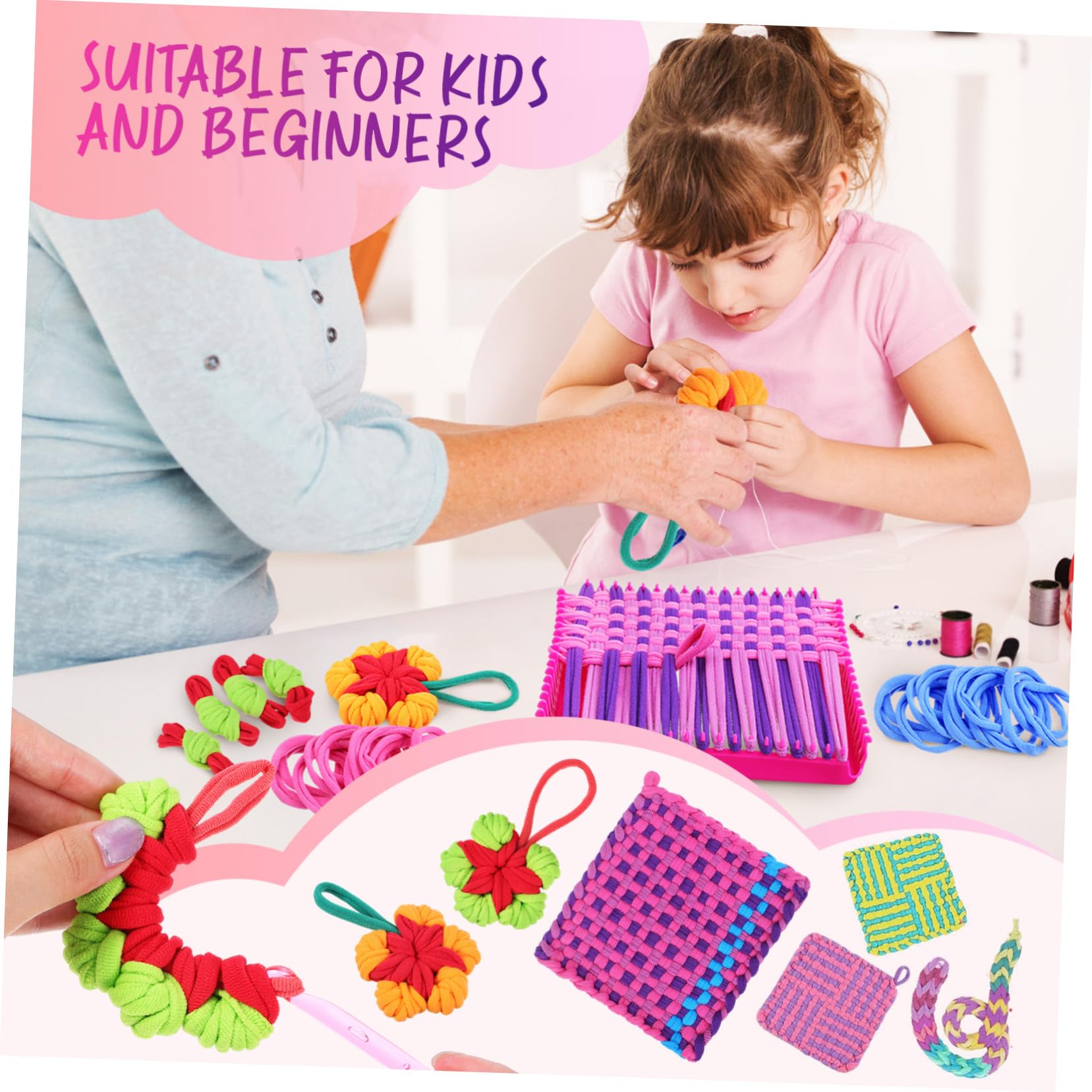 Gatuida Kit De Telar Para Tejer Para Principiantes Incluye Agarraderas Bucles y Repuestos Para Manualidades Niñas
