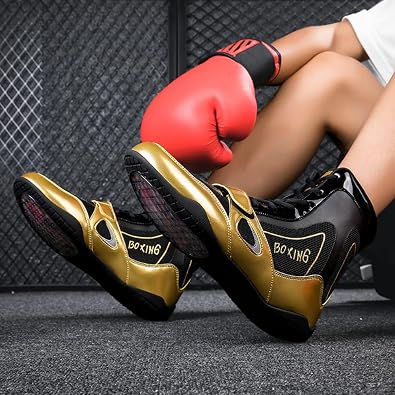 Boxing Boots Men Wrestling Shoes Women Comfortable Training Boxing Shoes Breathable Non-Slip Fighting Powerlifting Bodybuilding,Conforms to Your Foot