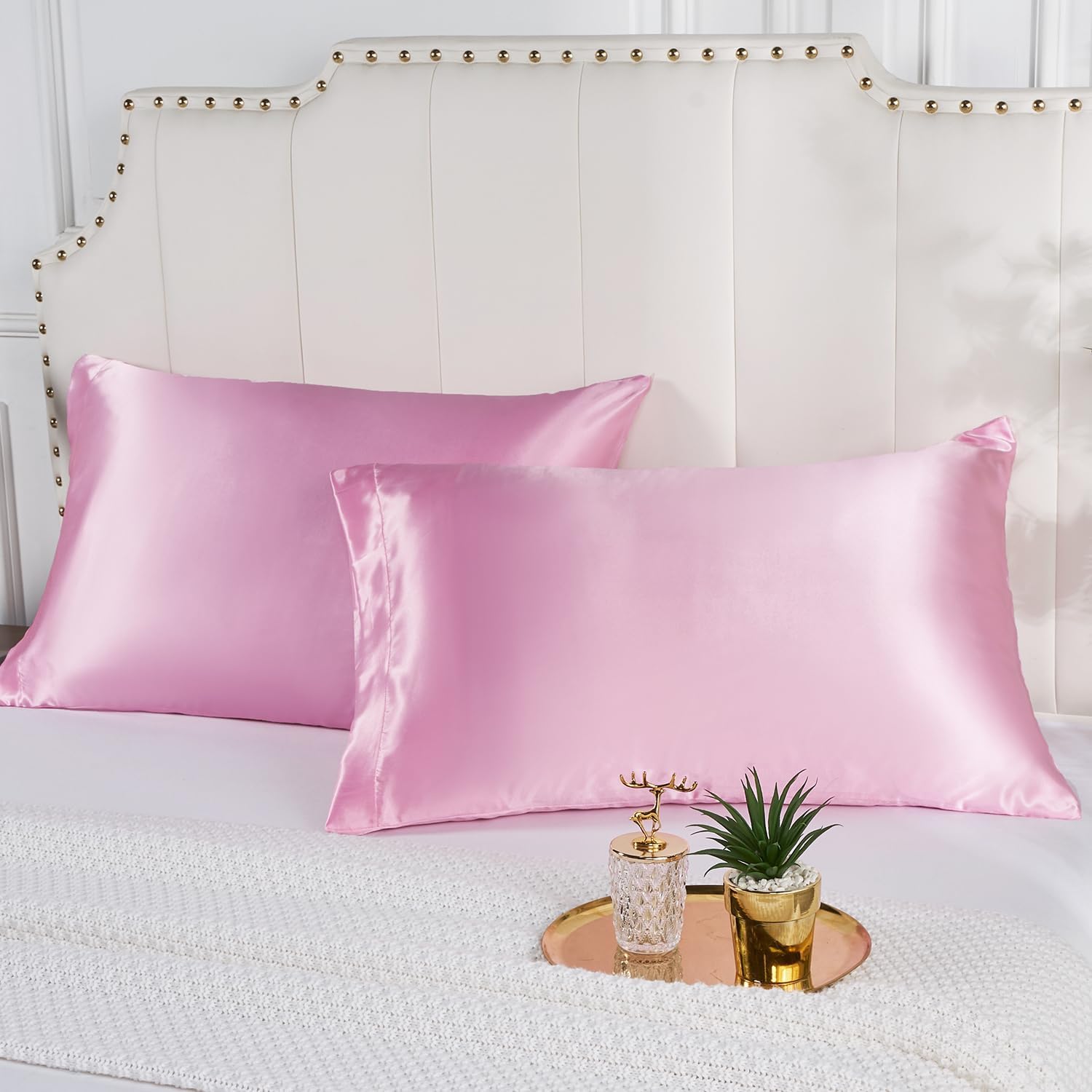 Federe Microfibra Effetto Raso - Confezione Da 2 | 50x75 Cm Beige Antiacaro - Foto 9