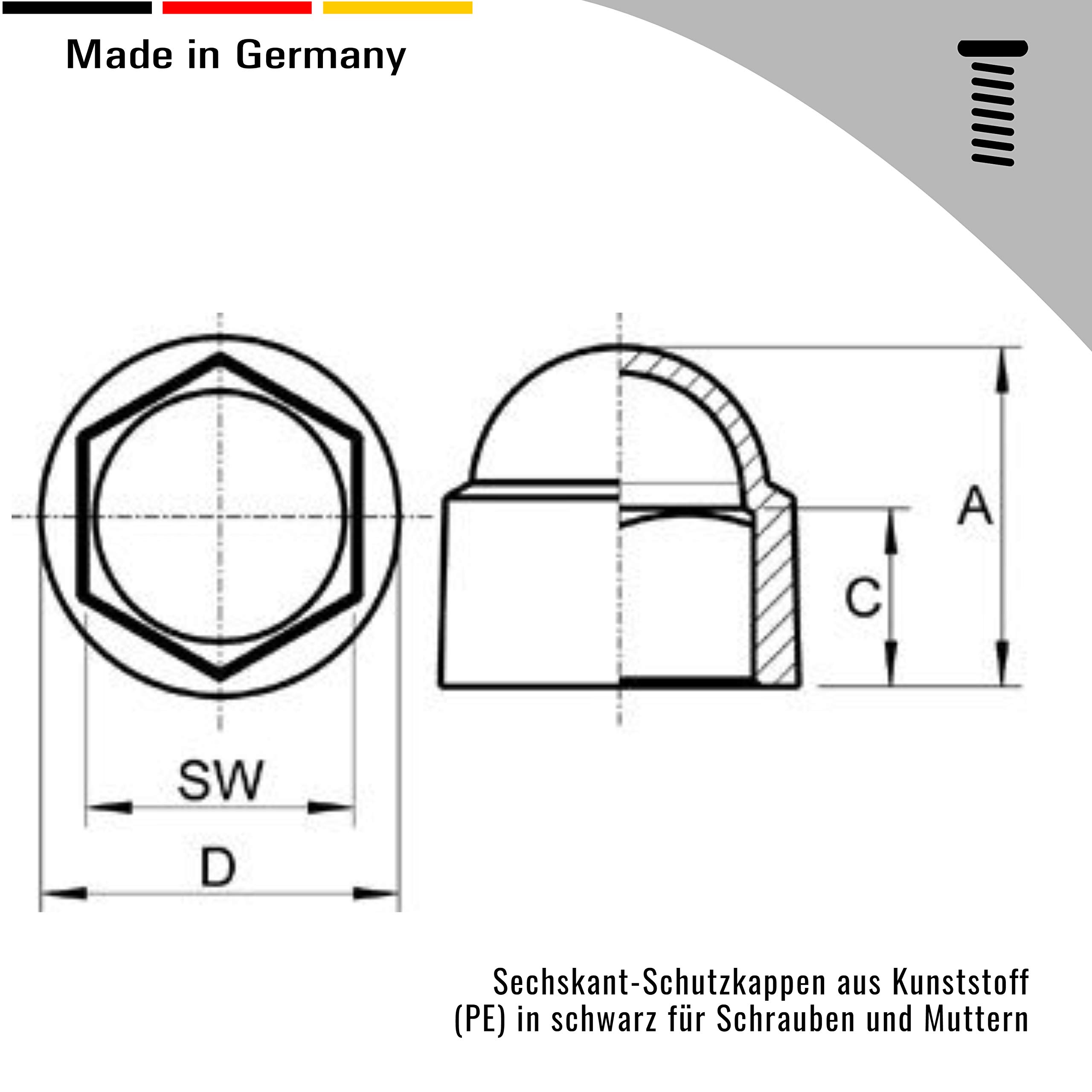 Gueenky 160 stuks beschermdoppen voor schroeven, M4, M5, M6, M8, M10, M12, schroefdoppen, witte doppen, moeren, afdekkappen voor moeren, schroeven, bouten