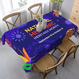 National Hispanic Heritage Month Table Cloth Rectangle Tablecloth 35 x 55 Inches Stain and Wrinkle Resistant Washable Polyester Table Cover for Dining Room Party