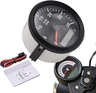 tacômetro RPM marítimo, Tacômetro marítimo à prova d'água 0-3000 RPM 85 mm, tacômetro rpm barco externo à prova d'água para iate barco carro marinho Novent