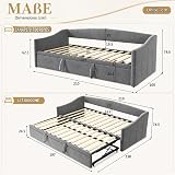 WSOFZMO Lit gigogne 90/180x200, canapé-lit Extensible rembourré en Velours - 2
