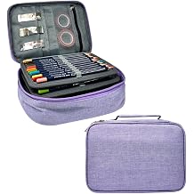 allydrew Large Capacity 72 Slot Pencil Case for Colored Pencils, Stationery Pouch, Lavender