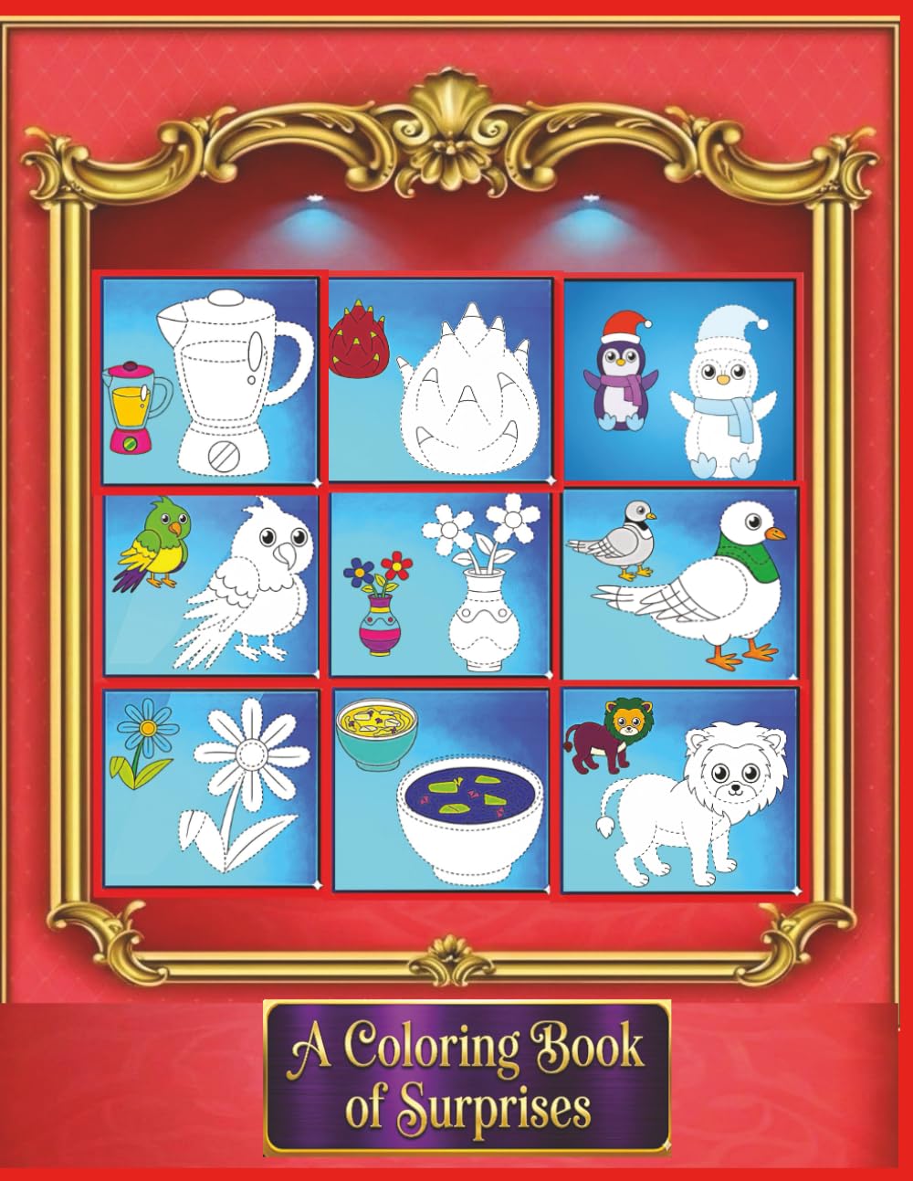 A Coloring Book of Surprises.: 50 Simple and Eye-Catching Multi-Scene Coloring Adventures with Cute and Bold Designs with tracing line ages 4-8.