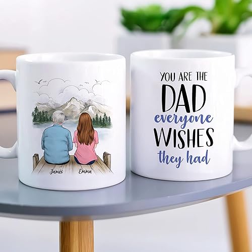 Miniatura 3 de Gossby Taza personalizada para padre, regalos para padre, mejores tazas de café para padre, taza personalizada para papá, padre e hija, eres el papá