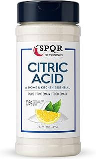 SPQR Seasonings Citric Acid 1 Pound Bottle Food Grade Flavor Enhancer, Household Cleaner & Natural Preservative for Cooking, Baking, Bath Bombs