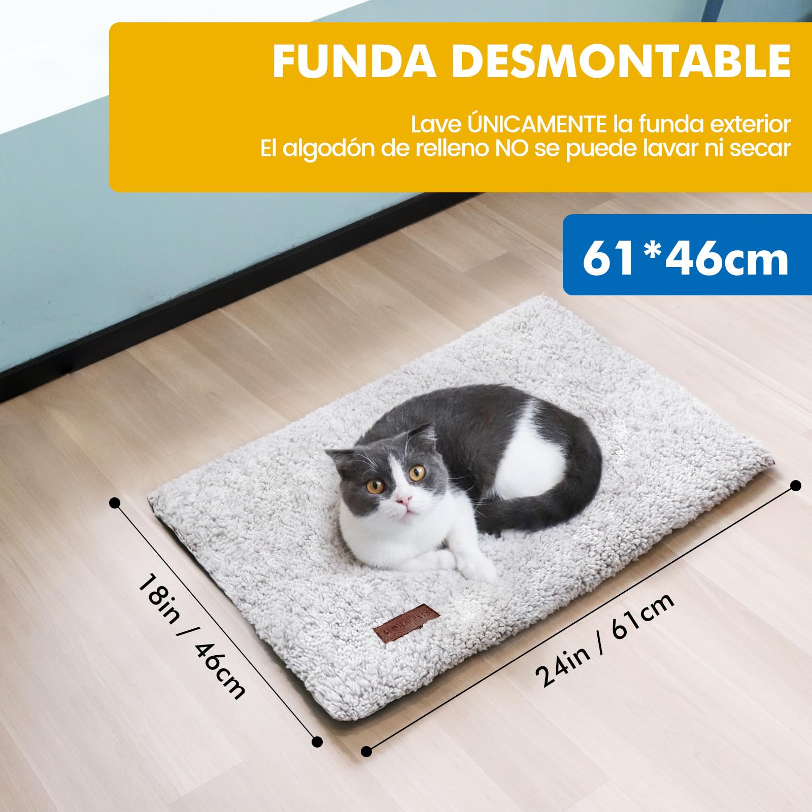 Mora Pets Manta térmica para Gatos Manta autocalentable para Gatos y Perros Cama termica Alfombra calefactora sin Electricidad y baterías 61 x 46 cm