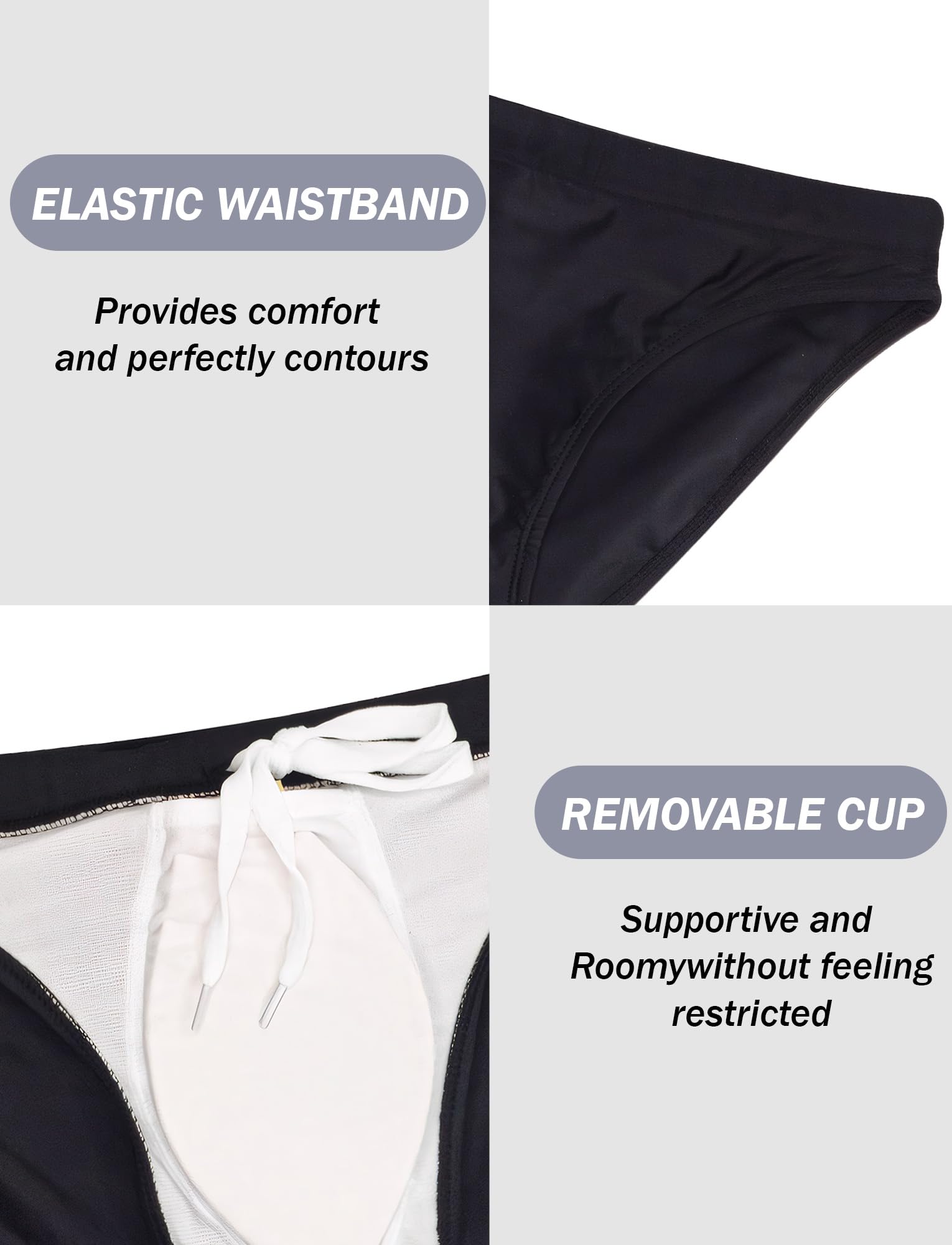 AIEOE Costume da Bagno Uomo a Vita Bassa con Imbottitura Rimovibile per Spiaggia e Piscina Slip Parigamba