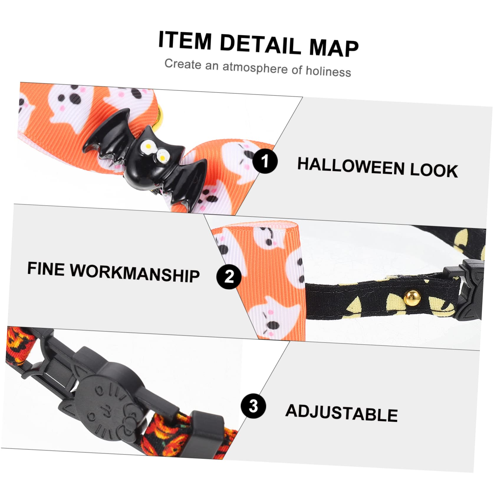 YARNOW 8 Pz Collare per Animali Domestici Catena per Il Collo Dell'animale Domestico Morbidi Collari per Gattini Collane per Animali Domestici di Halloween Collare per Gatti Poliestere