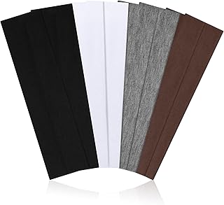 8 Pack Headbands for Women Non Slip - Stylish Sports Hair Bands for Women's Hair - Soft Cotton Cloth Stretchy Headbands for Women for Yoga, Outdoor Exercise Running