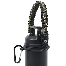One MissionX Paracord Handle Compatible with Yeti Rambler 36oz 26oz 18oz 12oz 46oz Water Bottles, Durable Carrier Strap - Holder(Forest Camo/Comp+Starter)
