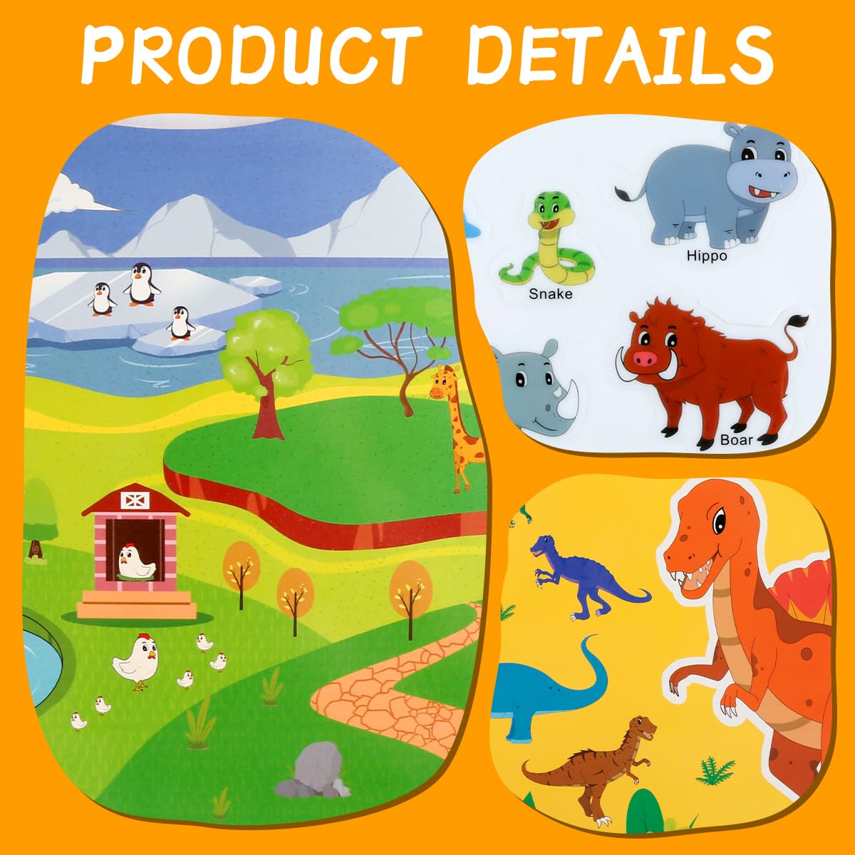Lotsdonxia 3 Pcs Reusable Sticker Books for Toddlers Multi-Element Theme Sensory Learning Gift - Image 3