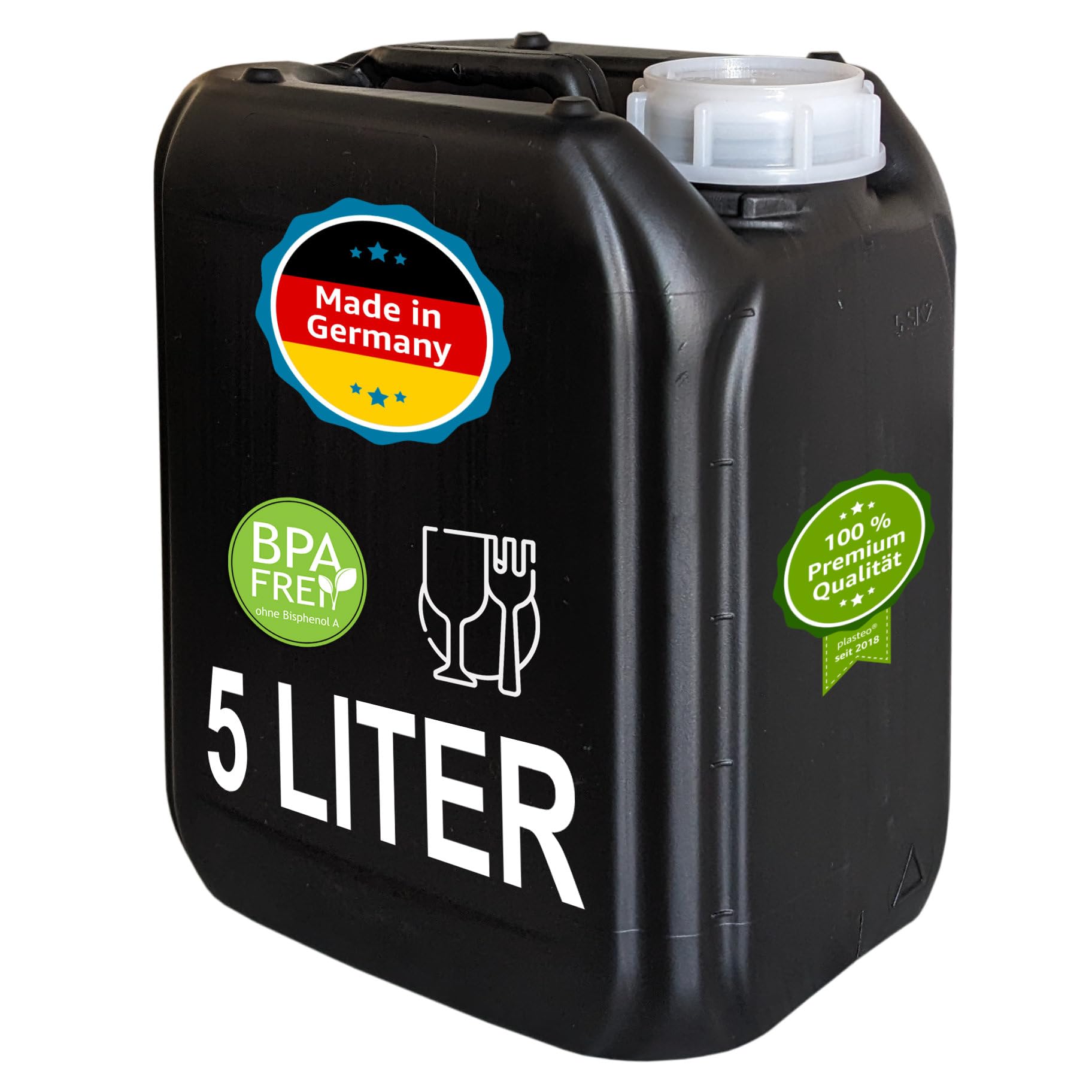 Bidon à Eau 15l Plasteo® Lot De 2 Bidons Vides De 10 Litres Pour Boissons De Camping Avec Couvercle à Visser - Convient à Un Usage Alimentaire - Sans BPA - Portable Bidon Plastique 20 Litres