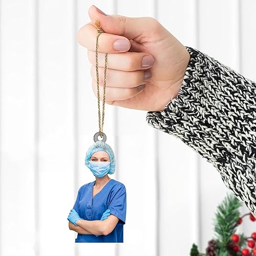 Miniatura 4 de Adornos de Navidad personalizados para enfermera, adorno de enfermera personalizado para colgar en 2D, adorno de enfermera, decoración de árbol de