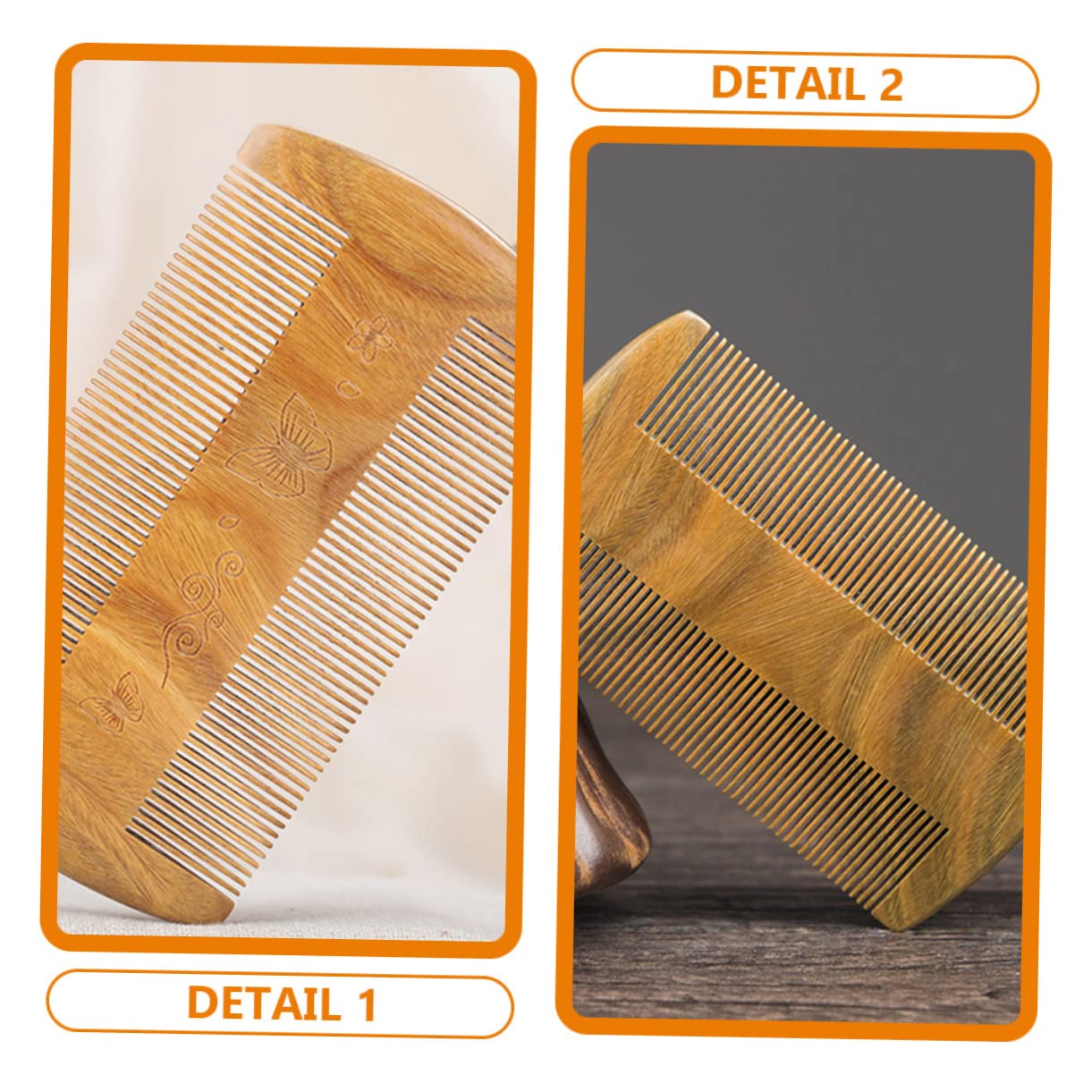 minkissy 5 peines de bolsillo para barba de sándalo verde para hombres, peine de bolsillo para barba, de corte de a, de bigote, de a para hombres, s para cabello hombre,