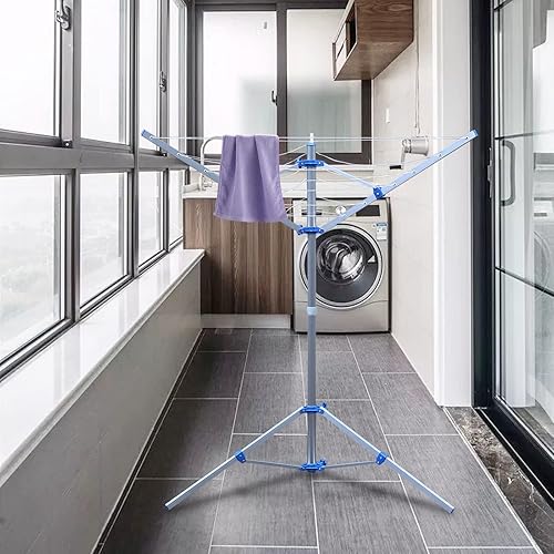 Gdrasuya10 Percha de ropa de metal, secadora de ropa de altura ajustable, percha de ropa al aire libre, estante de secado de ropa de metal, aleación