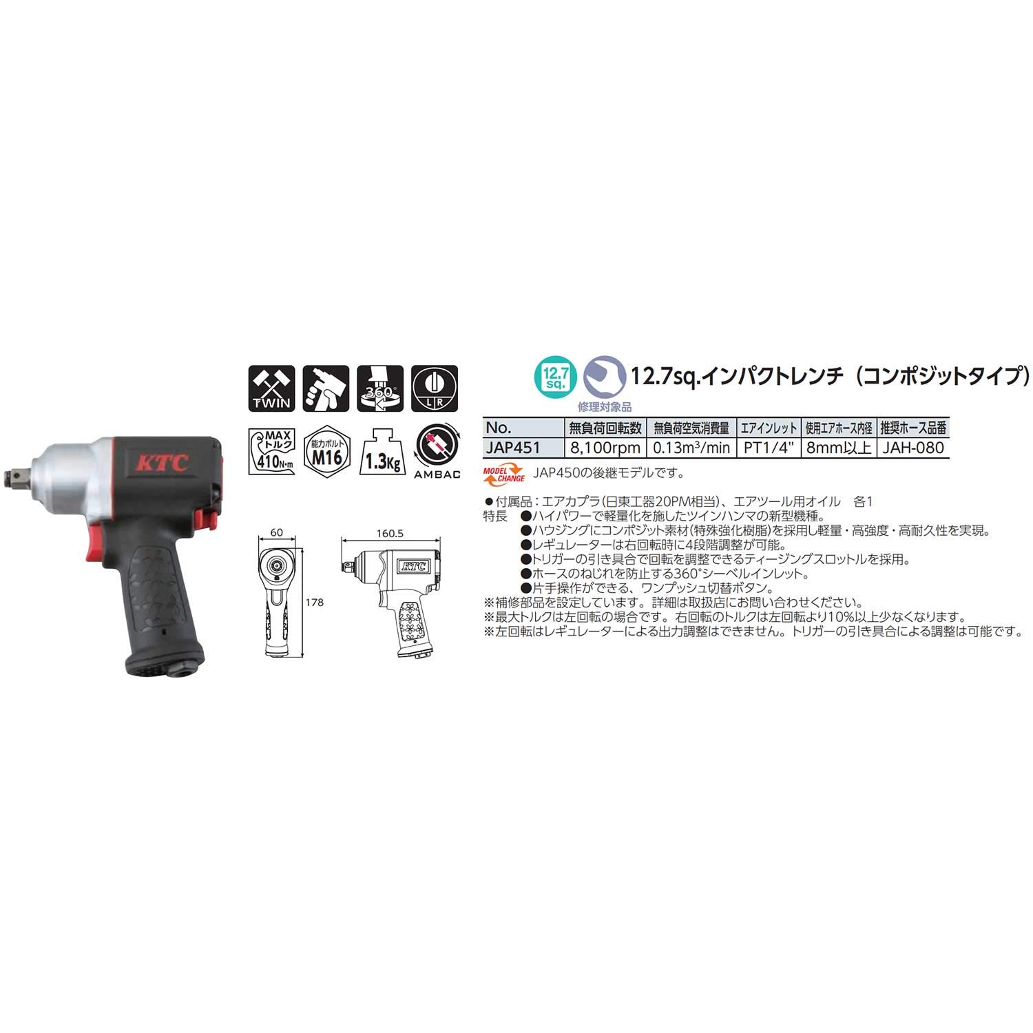 Amazon | 京都機械工具(KTC) 12.7sq. インパクトレンチ (コンポジット 