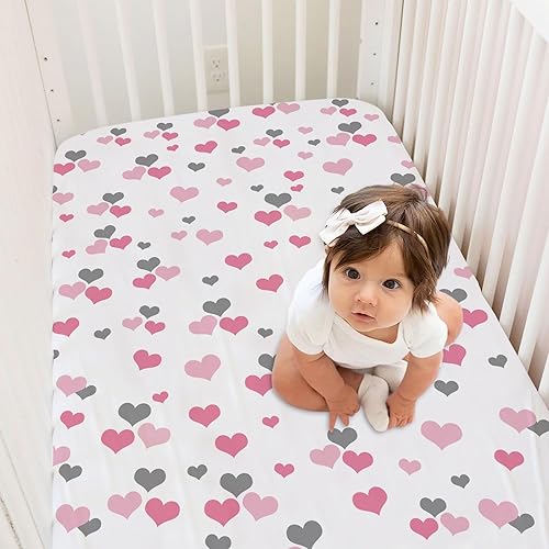 Miniatura 3 de Juego de ropa de cama personalizado para cuna para niñas bebés, juego de ropa de cama personalizado para cuna con nombre, corazones de amor, juego