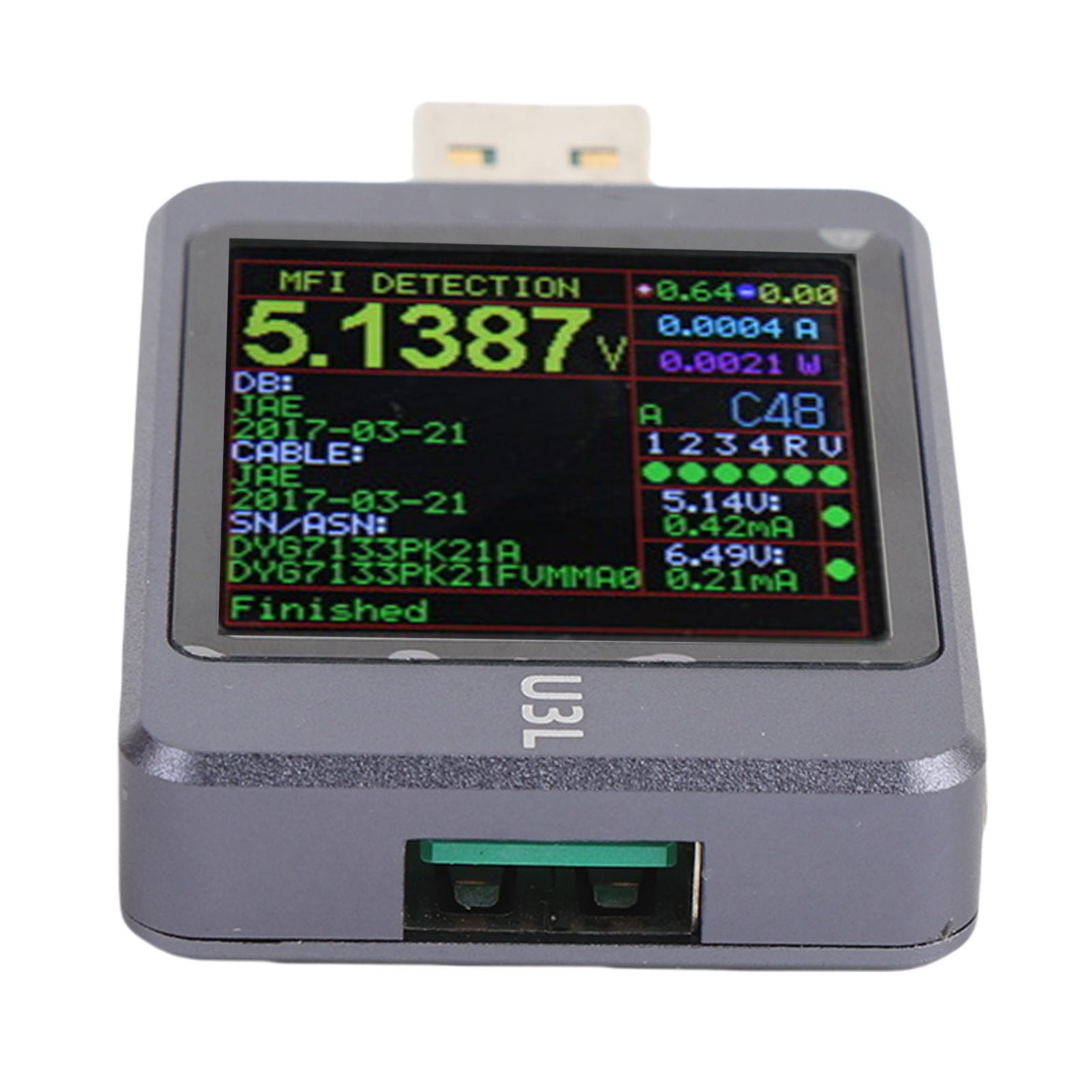 FTVOGUE Tester USB Multimetr Mocy USB ze Stopu Aluminium 1,77 Cala 4 do 28 V 5 A Zakres PD3.1 EPR AVS Tester USB4 do Sprawdzania ładowania Naprawy Laboratoryjne i Użytkownicy Techniczni