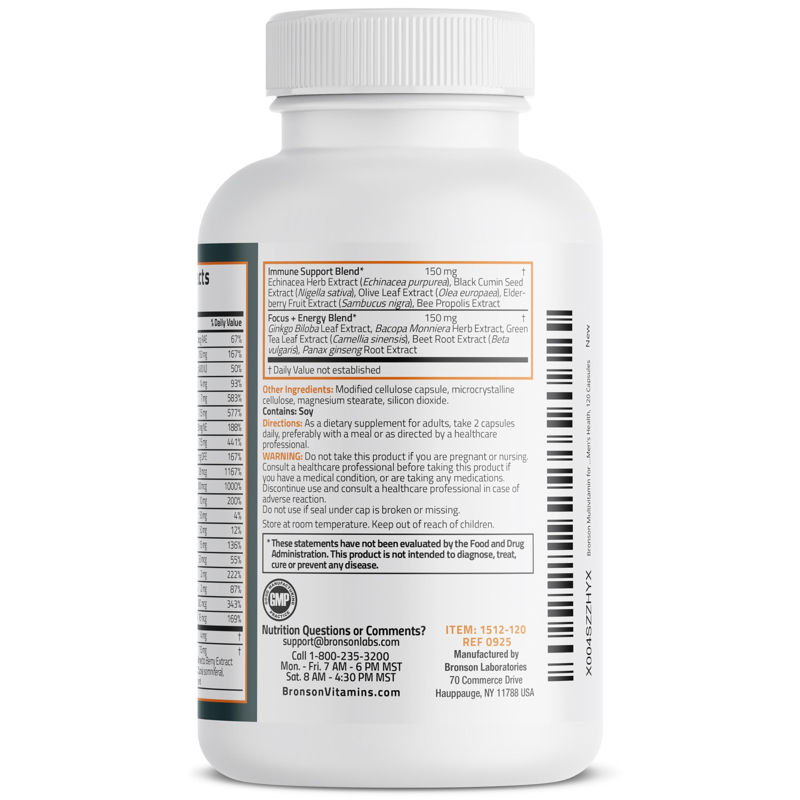 Bronson Multivitamin for Men All-in-One Daily Coverage, 120 Capsules — Amazon image 3