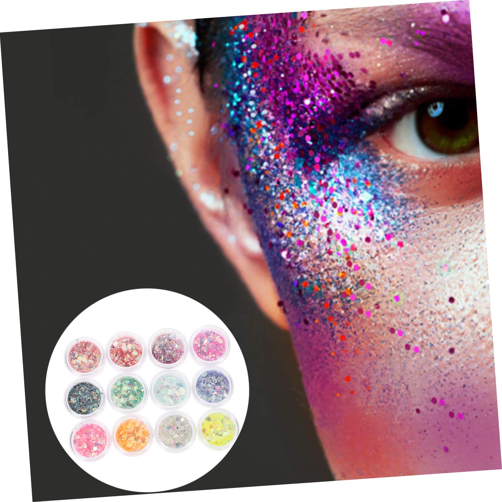 Didiseaon 24 Scatole Glitter Nail Paillettes Bagliore Di Trucco Liquido Ombretto Liquido Acrilico Unghie Manicure Paillettes Festival Accessori Festival Trucco Trucco Degli Occhi Smalto Di