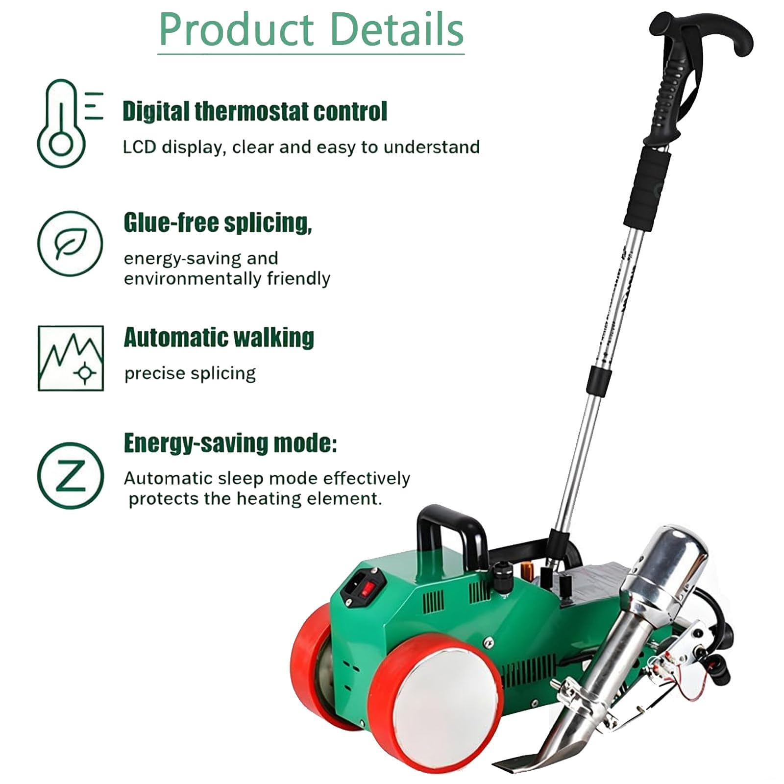 Soudeur automatique de bannière en PVC, machine de soudage à air chaud 1800 W avec contrôle numérique de la température, capacités de positionnement pour tissu, membrane de toit TPO, bannière flexible
