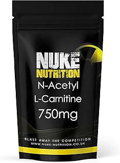 Nuke Nutrition Acetyl-L-carnitine Tablets 750mg | 60 Acetyl-L-Carnitine Tablets | Improve Cardiovascular Sports Performance, Metabolism & Cognitive Function | Vegan Friendly | Made in The UK