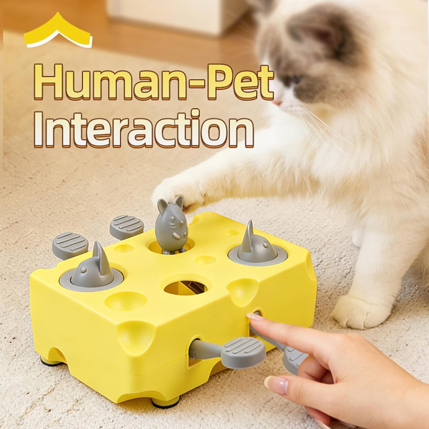 Self Play Cat Toys | Non Slip Funny Cheese Food Dispenser | Cat Treat Toy Food Dispenser - for Indoor Kitten Puppy Dog Pet Enrichment Boredom Play Training Keep Them Busy