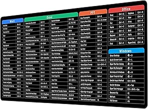 ARPK Large Extended XXL Gaming Mouse Pad with Non-Slip Rubber Base, Stitched Edge Mouse Mat for Laptop, Computer & Desk - 90 x 40 x 0.3 cm - Shortcut Keys Design